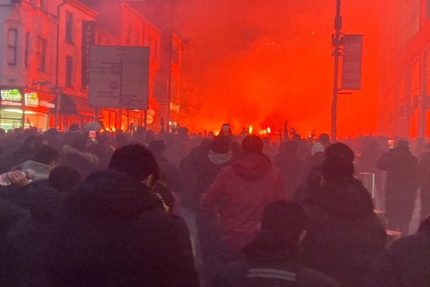 **Headline:** Galatasaray Supporters Cause Major Disruption in Manchester City Centre Before Champions League Match