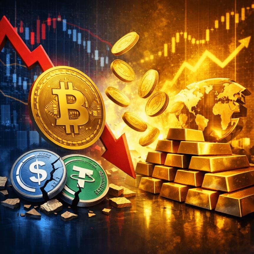 **Headline:** Stablecoin Market Declines as Bitcoin and Cryptocurrency Investments Shift Toward Gold