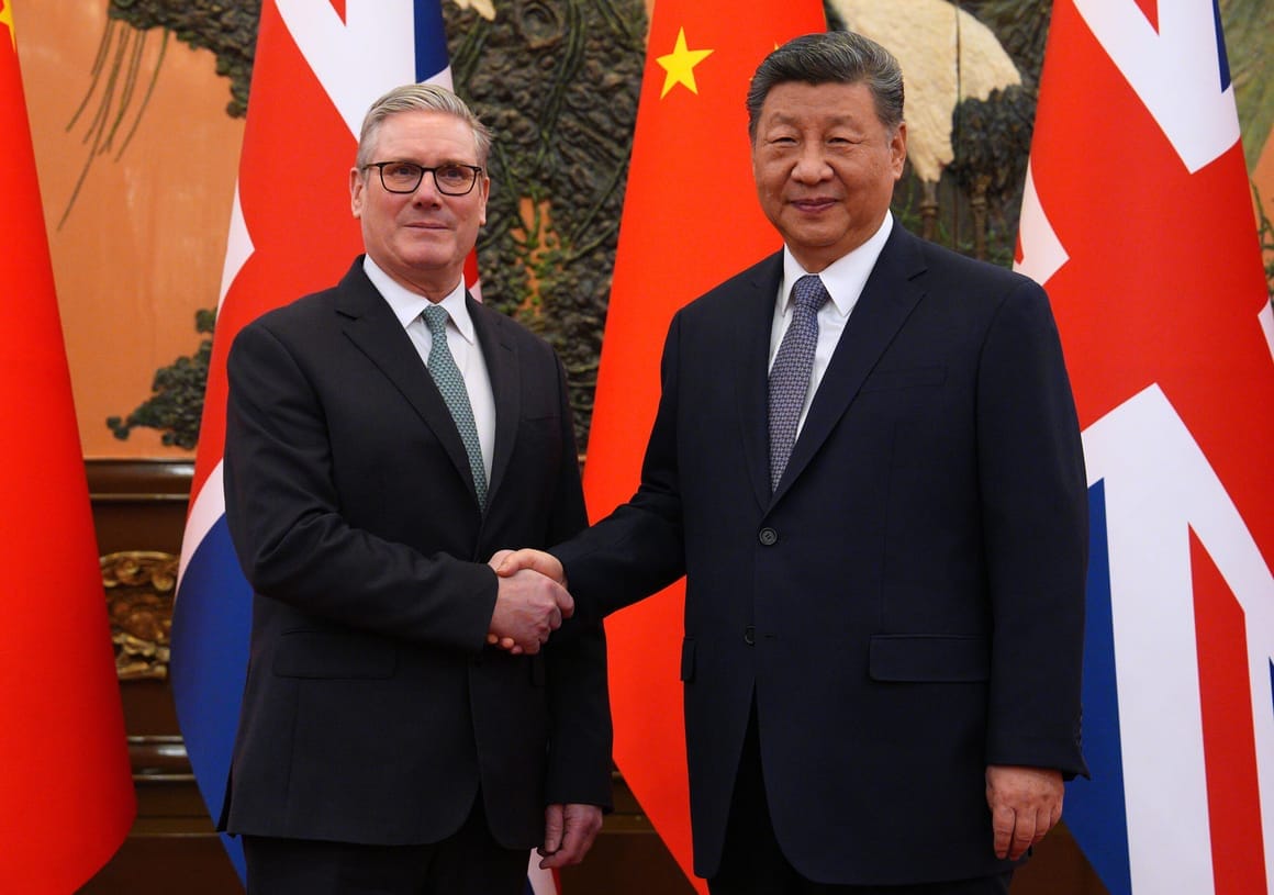 **Headline:** Xi Jinping emphasizes importance of UK-China relations for global stability during meeting with Keir Starmer