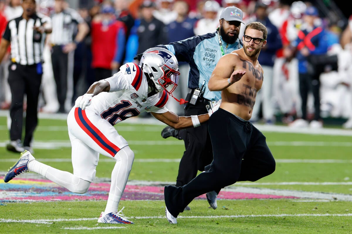 **Headline:** Former UNLV Player Apprehends Super Bowl 60 Streaker