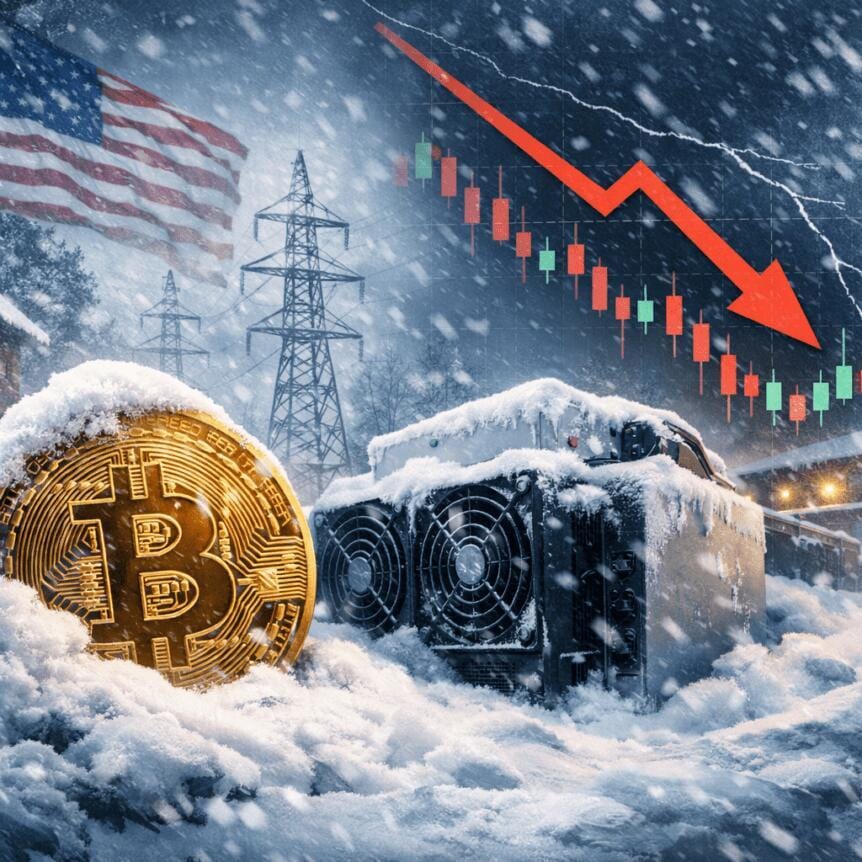 **Headline:** January Winter Storm Causes Decline in US Bitcoin Mining Output