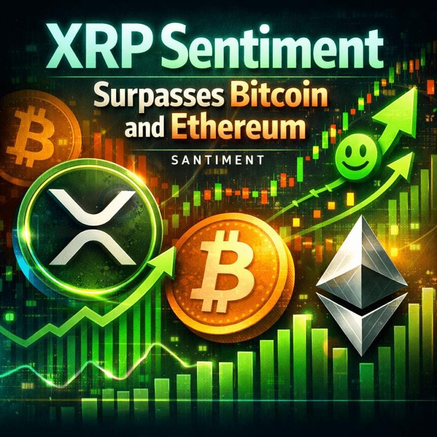 **Headline:** XRP Outperforms Bitcoin and Ethereum in Social Media Sentiment, Reports Santiment