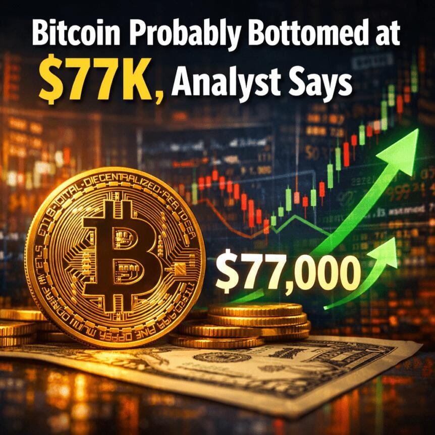 **Headline:** Bitcoin May Have Reached Cycle Low at $77,000, Analyst Suggests