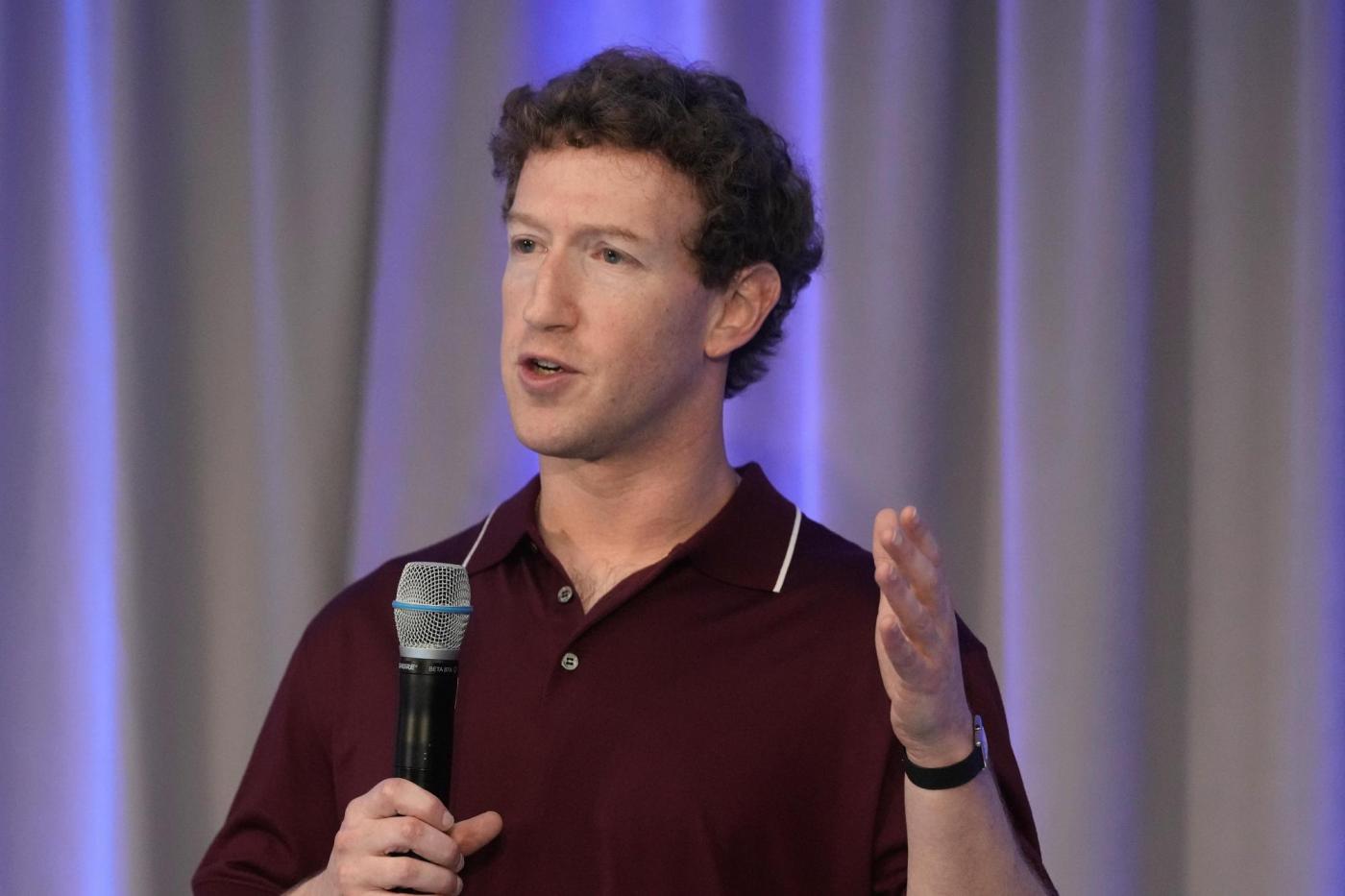 Mark Zuckerberg speaking at a legal proceeding on social media regulations and data privacy