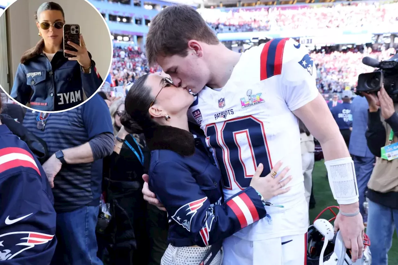 **Headline:** Drake Maye Shares Moment with Wife Ann Michael on Field Before Super Bowl 2026