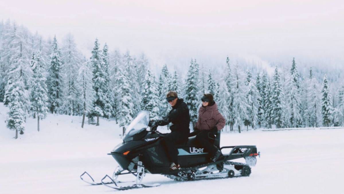 **Headline:** Uber Snowmobile Service Operates During Milano Cortina 2026 Olympics Weekend